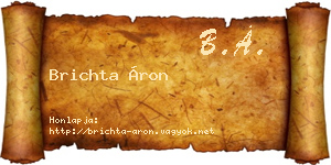 Brichta Áron névjegykártya